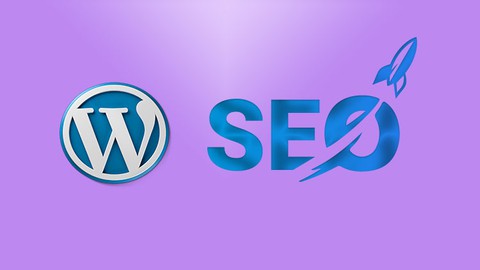 Wordpress logo With SEO on a purple background. Rank Your Blog Website